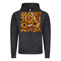 Vintage Black football leopard sunflower seamless pattern Vintage Hoodie - JahusDesignShop