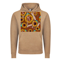 Vintage Coffee football leopard sunflower seamless pattern Vintage Hoodie - JahusDesignShop