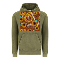 Vintage Olive football leopard sunflower seamless pattern Vintage Hoodie - JahusDesignShop