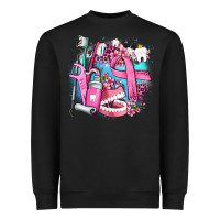 Black dental elements and cancer with cowhide and leopard Heavyweight Sweatshirt - AdoDesignShop