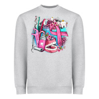 Heather Grey dental elements and cancer with cowhide and leopard Heavyweight Sweatshirt - AdoDesignShop