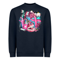 Navy dental elements and cancer with cowhide and leopard Heavyweight Sweatshirt - AdoDesignShop
