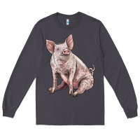 Smoke american yorkshire pig Long Sleeve Tee - LillyAllenDesigns