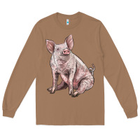 Toasted Coconut american yorkshire pig Long Sleeve Tee - LillyAllenDesigns