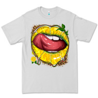Dove Grey lemon lips with leopard Premium Tee - texasbilliewilder