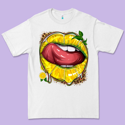 Lemon Lips With Leopard Premium Tee Designed By Texasbilliewilder