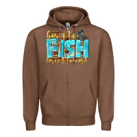 Chestnut born to fish forced to work Zipper Hoodie - NancyCooperArtShop