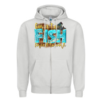 Dove Grey born to fish forced to work Zipper Hoodie - NancyCooperArtShop