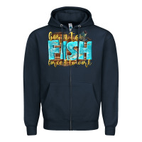 Navy born to fish forced to work Zipper Hoodie - NancyCooperArtShop