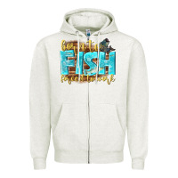 Oatmeal Heather born to fish forced to work Zipper Hoodie - NancyCooperArtShop