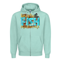 Seafoam born to fish forced to work Zipper Hoodie - NancyCooperArtShop