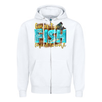 White born to fish forced to work Zipper Hoodie - NancyCooperArtShop