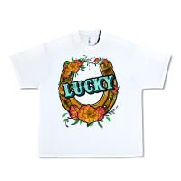 White horseshoe lucky Urban Heavy Tee - JahusDesignShop