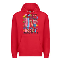 Red money can't buy happiness but it can buy books whi Premium Hoodie - JahusDesignShop