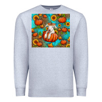 Heather Grey fall pumpkin lamb Premium Sweatshirt - Jasminsmagicworld