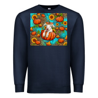 Navy fall pumpkin lamb Premium Sweatshirt - Jasminsmagicworld