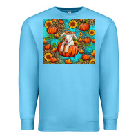 Ocean Blue fall pumpkin lamb Premium Sweatshirt - Jasminsmagicworld