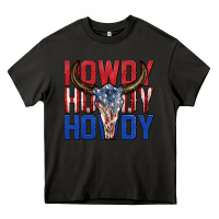 Asphalt howdy howdy howdy 4th of july bull skull billie wi Heavy Core Tee - texasbilliewilder