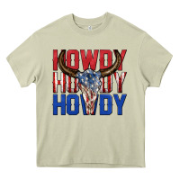 Mossy howdy howdy howdy 4th of july bull skull billie wi Heavy Core Tee - texasbilliewilder