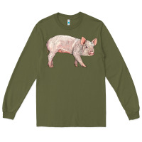 Army Green american yorkshire pig  baby Long Sleeve Tee - LillyAllenDesigns