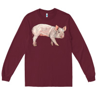 Burgundy american yorkshire pig  baby Long Sleeve Tee - LillyAllenDesigns