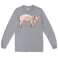 Heather Grey american yorkshire pig  baby Long Sleeve Tee - LillyAllenDesigns