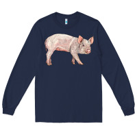 Navy american yorkshire pig  baby Long Sleeve Tee - LillyAllenDesigns
