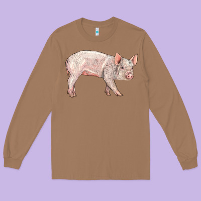 American Yorkshire Pig  Baby Long Sleeve Tee Designed By Lillyallendesigns