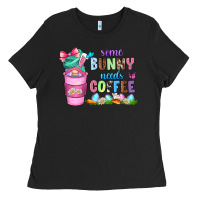 Black some bunny needs coffee with gnomes Ladies Tee - Zillion Design Studio