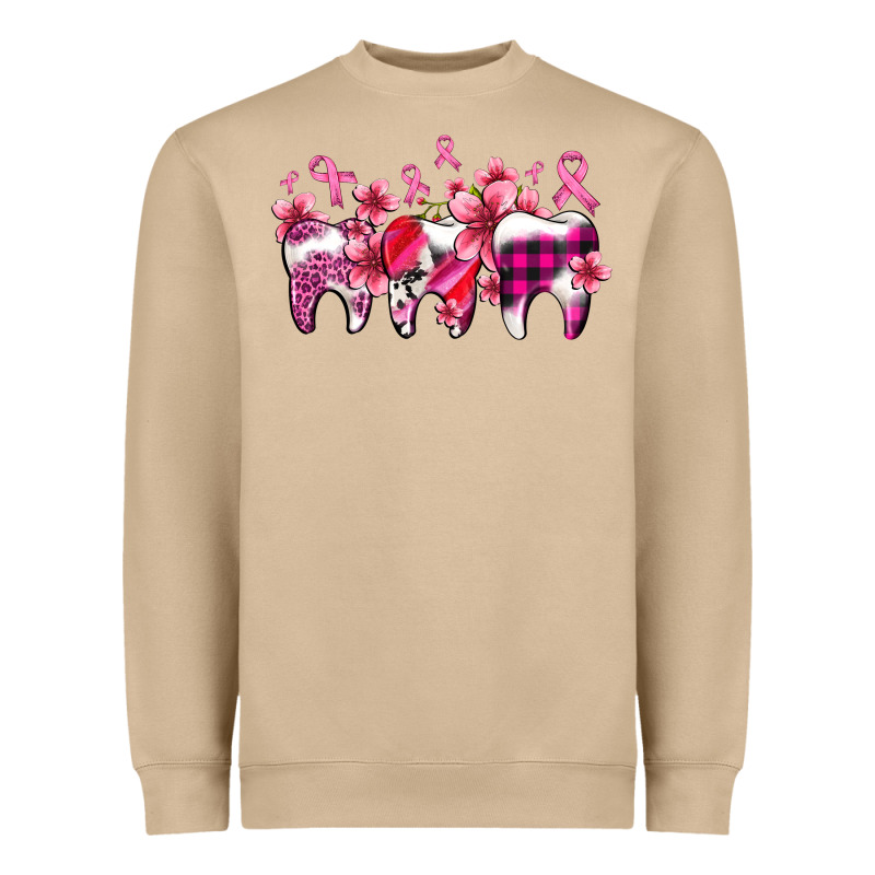 Cancer Ribbon With Teeth Heavyweight Sweatshirt by AdoDesignShop | Teevron