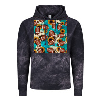 Cloud Black football turquoise cowhide sunflower seamless pattern Vintage Hoodie - JahusDesignShop