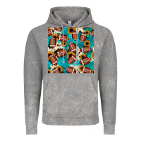 Cloud Rock football turquoise cowhide sunflower seamless pattern Vintage Hoodie - JahusDesignShop