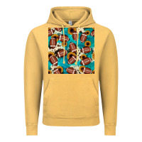 Vintage Mustard football turquoise cowhide sunflower seamless pattern Vintage Hoodie - JahusDesignShop