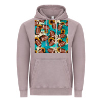 Vintage Zinc football turquoise cowhide sunflower seamless pattern Vintage Hoodie - JahusDesignShop