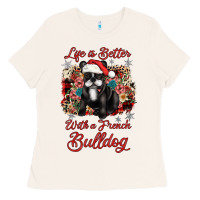Bone christmas life is better with a french bulldog Ladies Tee - JahusDesignShop
