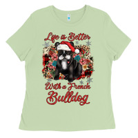 Matcha christmas life is better with a french bulldog Ladies Tee - JahusDesignShop