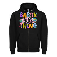 Black sassy little thing Zipper Hoodie - MaliasSmallBusiness