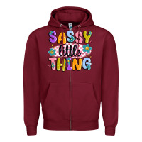 Burgundy sassy little thing Zipper Hoodie - MaliasSmallBusiness