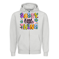 Dove Grey sassy little thing Zipper Hoodie - MaliasSmallBusiness