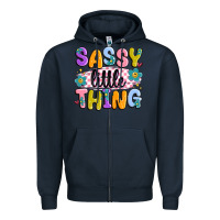 Navy sassy little thing Zipper Hoodie - MaliasSmallBusiness