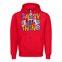 Red sassy little thing Zipper Hoodie - MaliasSmallBusiness