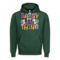 Sports Green sassy little thing Zipper Hoodie - MaliasSmallBusiness