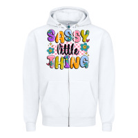 White sassy little thing Zipper Hoodie - MaliasSmallBusiness