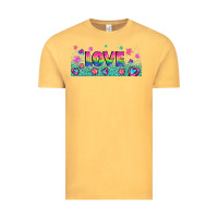 Vintage Mustard lgbt love with hearts and stars Vintage Tee - AdoDesignShop