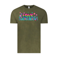 Vintage Olive lgbt love with hearts and stars Vintage Tee - AdoDesignShop