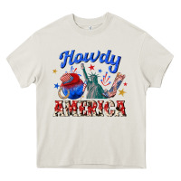 Cream howdy america western Heavy Core Tee - texasbilliewilder