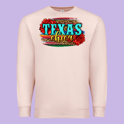 Texas Chica With Roses Premium Sweatshirt Designed By Jasminsmagicworld