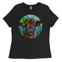 Black Calf Christmas Ladies Tee - RanaPortraitStore