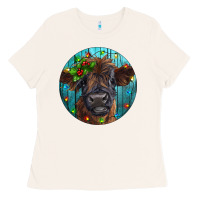 Bone Calf Christmas Ladies Tee - RanaPortraitStore