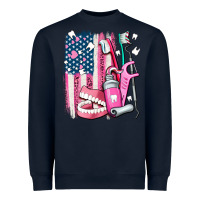 Navy American flag and dental elements with teeth Heavyweight Sweatshirt - AdoDesignShop